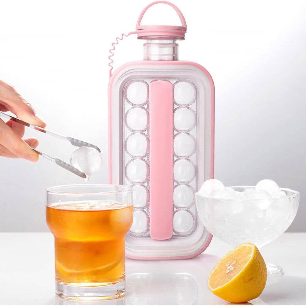 Силіконова форма для льоду з кришкою на 17 кульок ICE CUBE TRAY, / Формочки для льоду / Пляшка для льоду