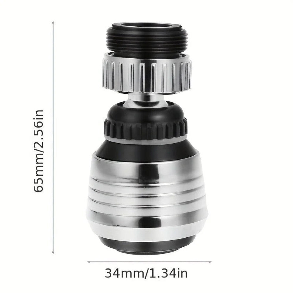 Насадка-аератор на кран, 2 режими, поворотна на 360°, Water Saver, Сріблястий / Насадка на кран / Аератор для змішувача