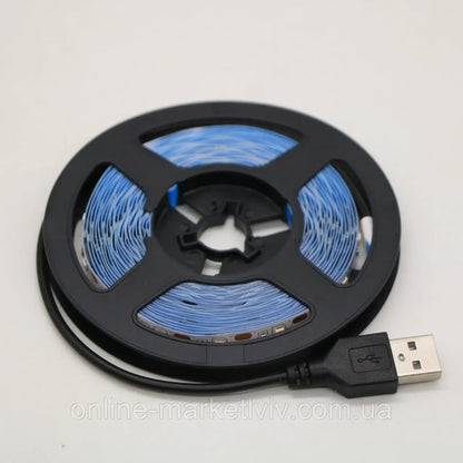 Комплект 2 шт Світлодіодна LED стрічка 5м, від USB, Теплий Білий / Універсальна лед стрічка від повербанка