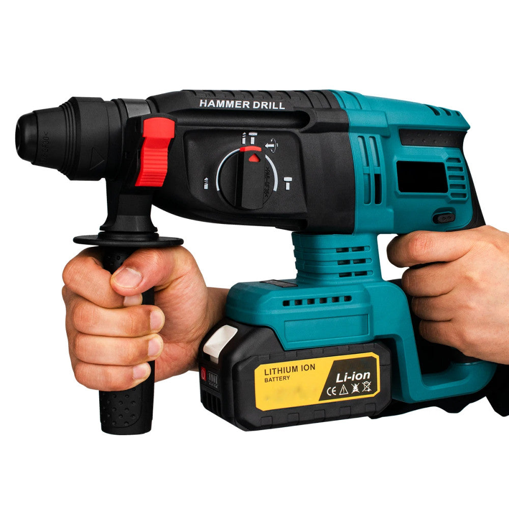 Акумуляторний перфоратор + 2 акумулятори 21V, Hammer Drill, Синій / Ударний дриль перфоратор
