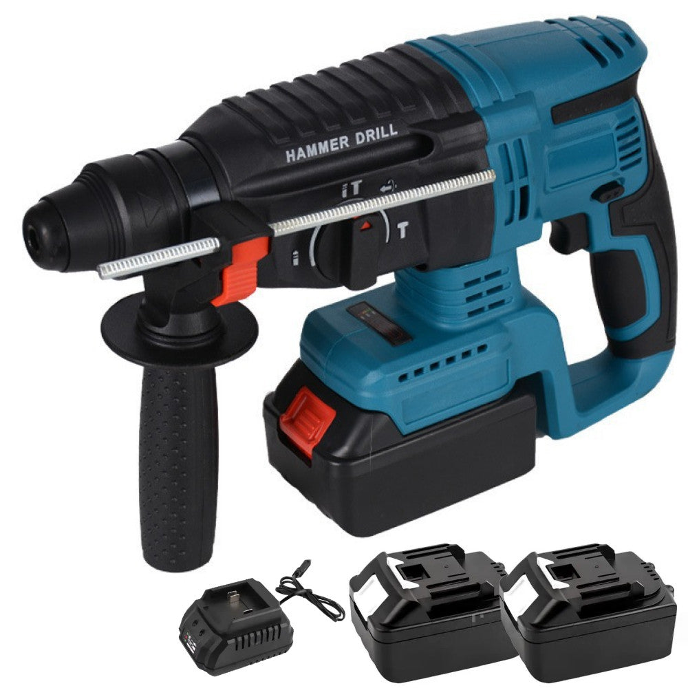 Акумуляторний перфоратор + 2 акумулятори 21V, Hammer Drill, Синій / Ударний дриль перфоратор