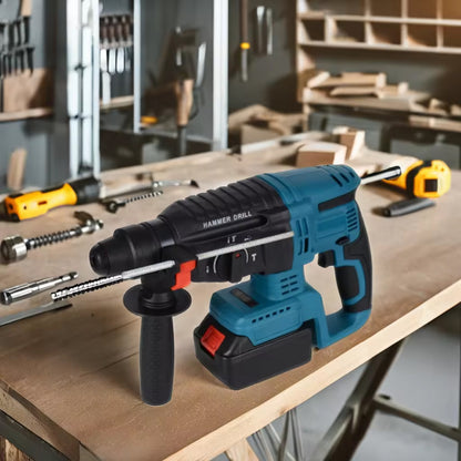 Акумуляторний перфоратор + 2 акумулятори 21V, Hammer Drill, Синій / Ударний дриль перфоратор