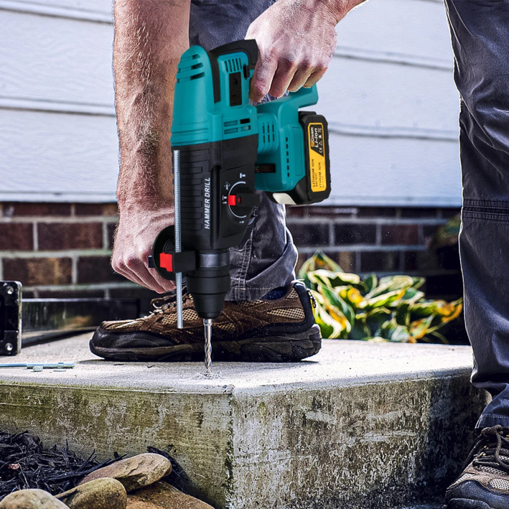 Акумуляторний перфоратор + 2 акумулятори 21V, Hammer Drill, Синій / Ударний дриль перфоратор