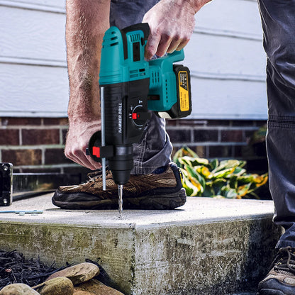 Акумуляторний перфоратор + 2 акумулятори 21V, Hammer Drill, Синій / Ударний дриль перфоратор