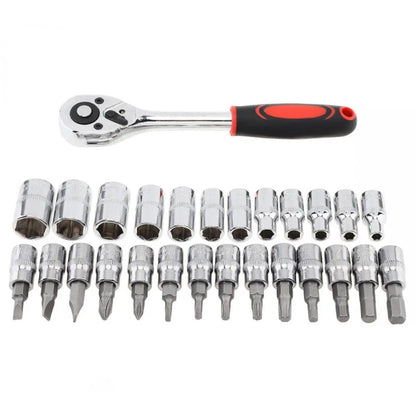 Набір інструментів 46 предметів в кейсі PIECE TOOL SET, Червоний / Автомобільний набір головок з тріскачкою