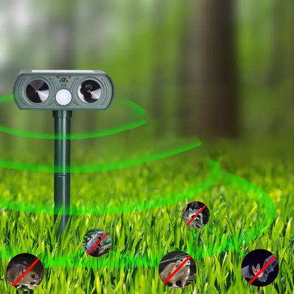 Ультразвуковий відлякувач для кротів із сонячною панеллю 300mAh, HC19, Зелений / Акумуляторний відлякувач тварин
