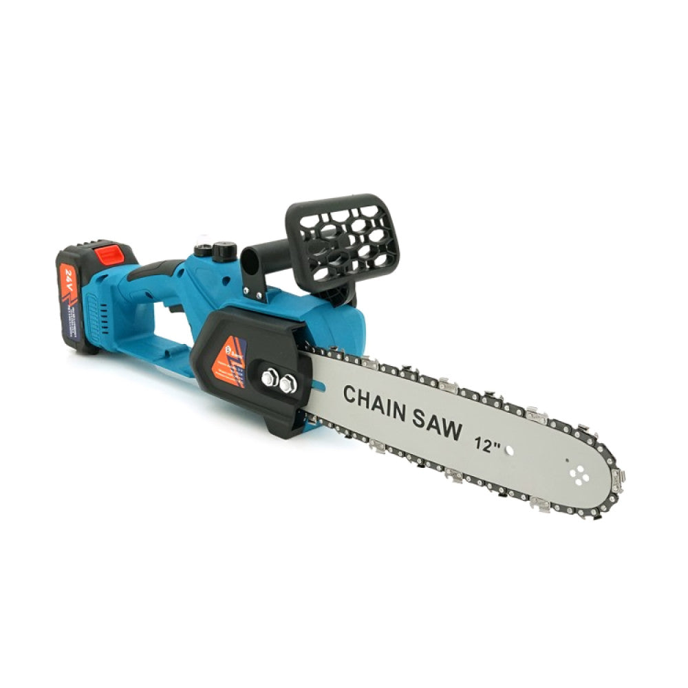 Акумуляторна пила 24В, 12'', Chain Saw, Синя / Електропила на акумуляторі / Акумуляторна ланцюгова пила
