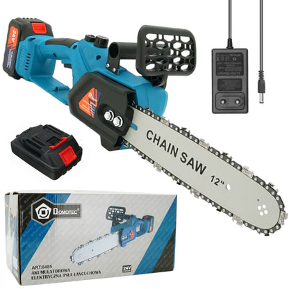 Акумуляторна пила 24В, 12'', Chain Saw, Синя / Електропила на акумуляторі / Акумуляторна ланцюгова пила