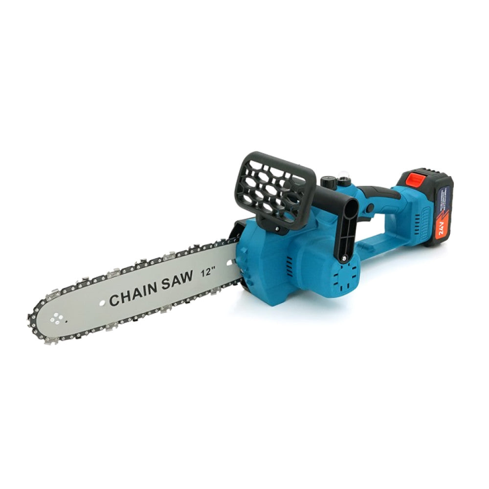 Акумуляторна пила 24В, 12'', Chain Saw, Синя / Електропила на акумуляторі / Акумуляторна ланцюгова пила
