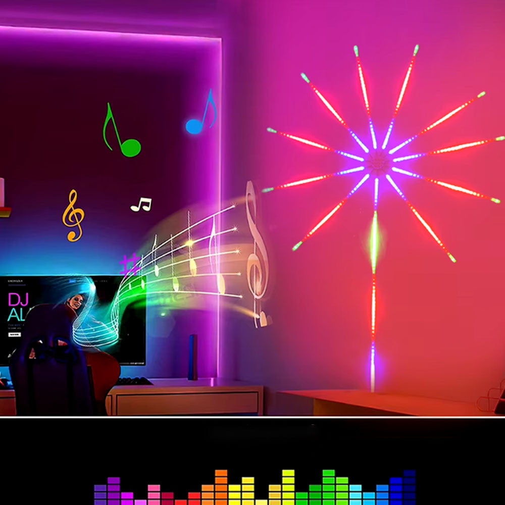 Світлодіодна RGB стрічка Феєрверк, 213 режимів, Bluetooth, від USB / Динамічна LED стрічка / Розумна лед стрічка