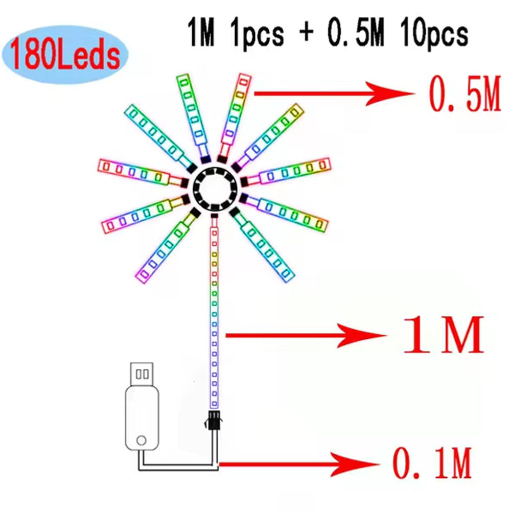 Світлодіодна RGB стрічка Феєрверк, 213 режимів, Bluetooth, від USB / Динамічна LED стрічка / Розумна лед стрічка