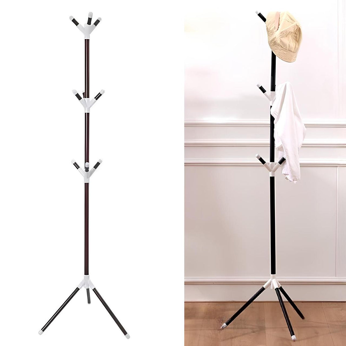 Підлогова вішалка-стійка (170см) 9 гачків, Coat rack, Чорний / Вішалка для одягу / Вішалка з гачками