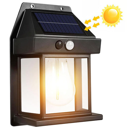2шт Вуличний світильник на сонячній батареї з датчиком руху, SOLAR WALL LAMP ВK-888, Чорний / Настінний ліхтар