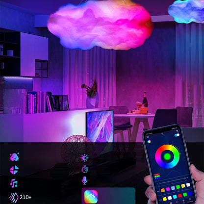 Підвісна LED лампа Хмара від USB + пульт, RGB, OBL-211 / Смарт світильник підвісний / Розумний світильник хмара