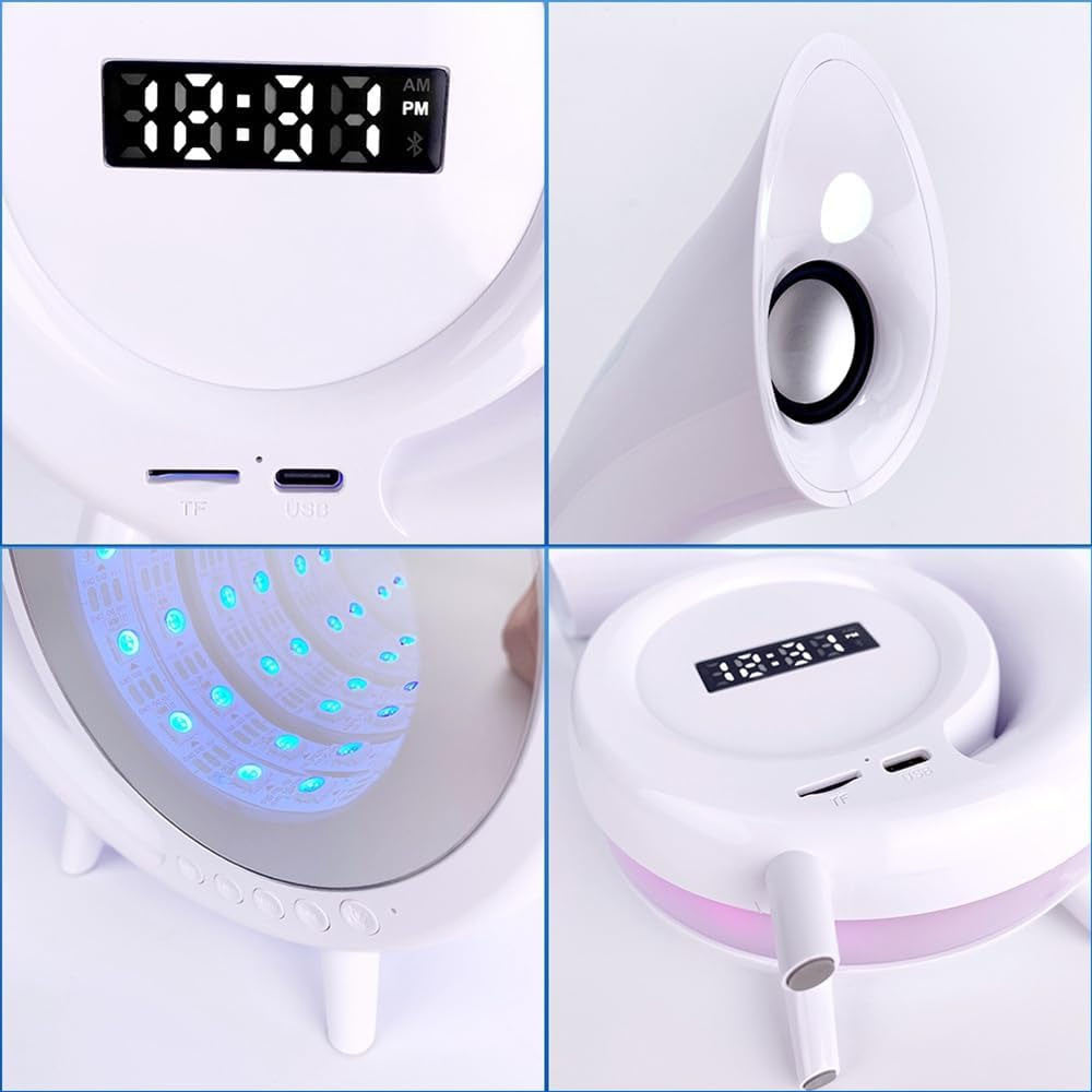 Настільна RGB лампа, з годинником і колонкою, від USB у вигляді черепашки / Лампа нічник / Колонка нічник / Нічник лампа