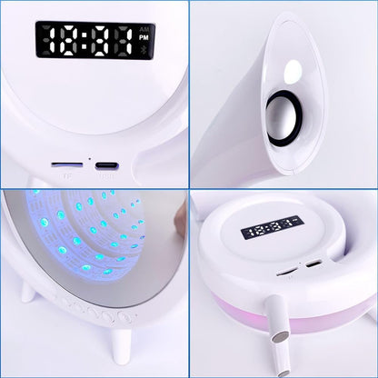 Настільна RGB лампа, з годинником і колонкою, від USB у вигляді черепашки / Лампа нічник / Колонка нічник / Нічник лампа