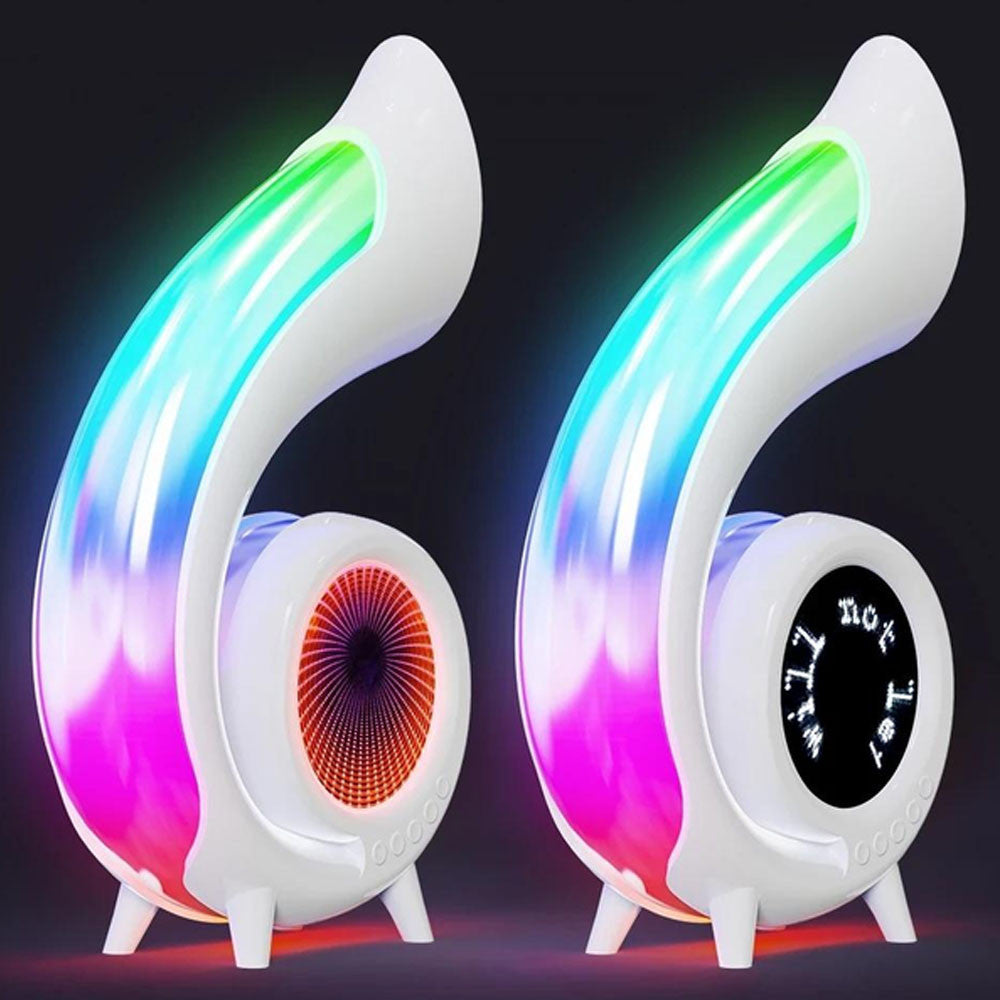Настільна RGB лампа, з годинником і колонкою, від USB у вигляді черепашки / Лампа нічник / Колонка нічник / Нічник лампа