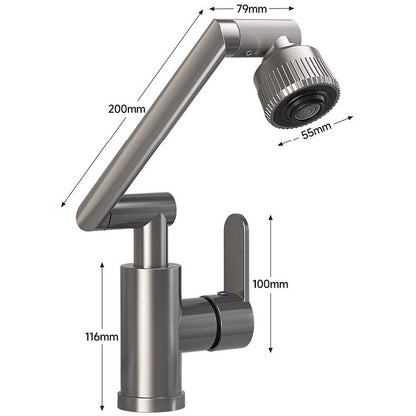 Поворотний змішувач-трансформер з аератором 360°, Faucet, Графіт / Кран для кухні / Змішувач для ванної