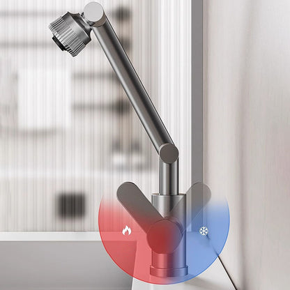Поворотний змішувач-трансформер з аератором 360°, Faucet, Графіт / Кран для кухні / Змішувач для ванної