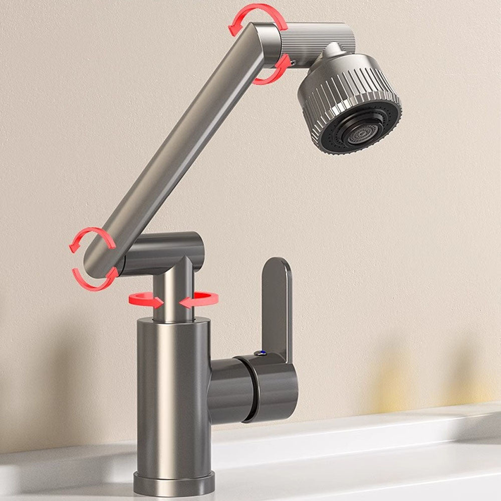Поворотний змішувач-трансформер з аератором 360°, Faucet, Графіт / Кран для кухні / Змішувач для ванної