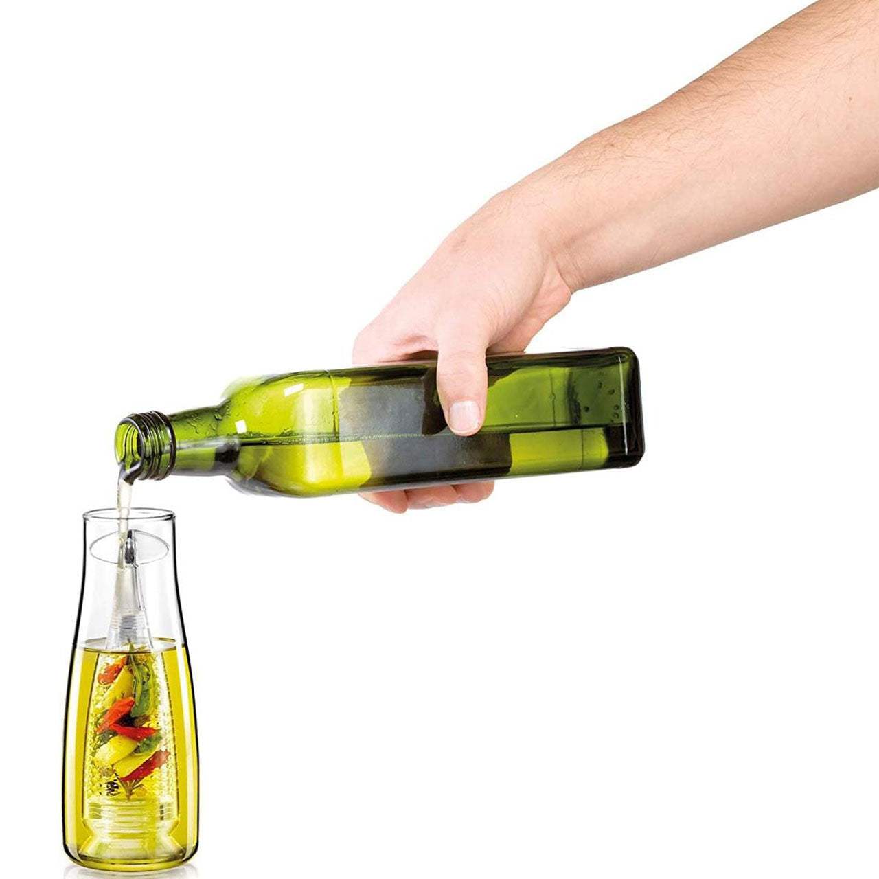 Скляний дозатор олії 500 мл, Simple Glass Oil Bottle, Зелений / Диспенсер для олії та оцту / Пляшечка для олії