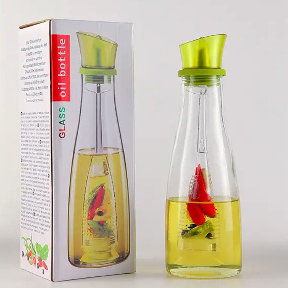 Скляний дозатор олії 500 мл, Simple Glass Oil Bottle, Зелений / Диспенсер для олії та оцту / Пляшечка для олії