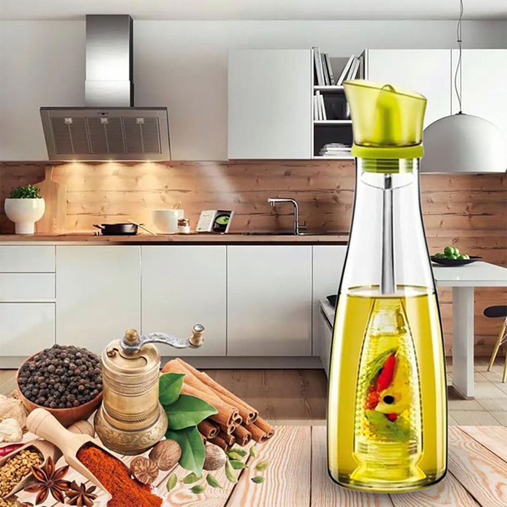 Скляний дозатор олії 500 мл, Simple Glass Oil Bottle, Зелений / Диспенсер для олії та оцту / Пляшечка для олії