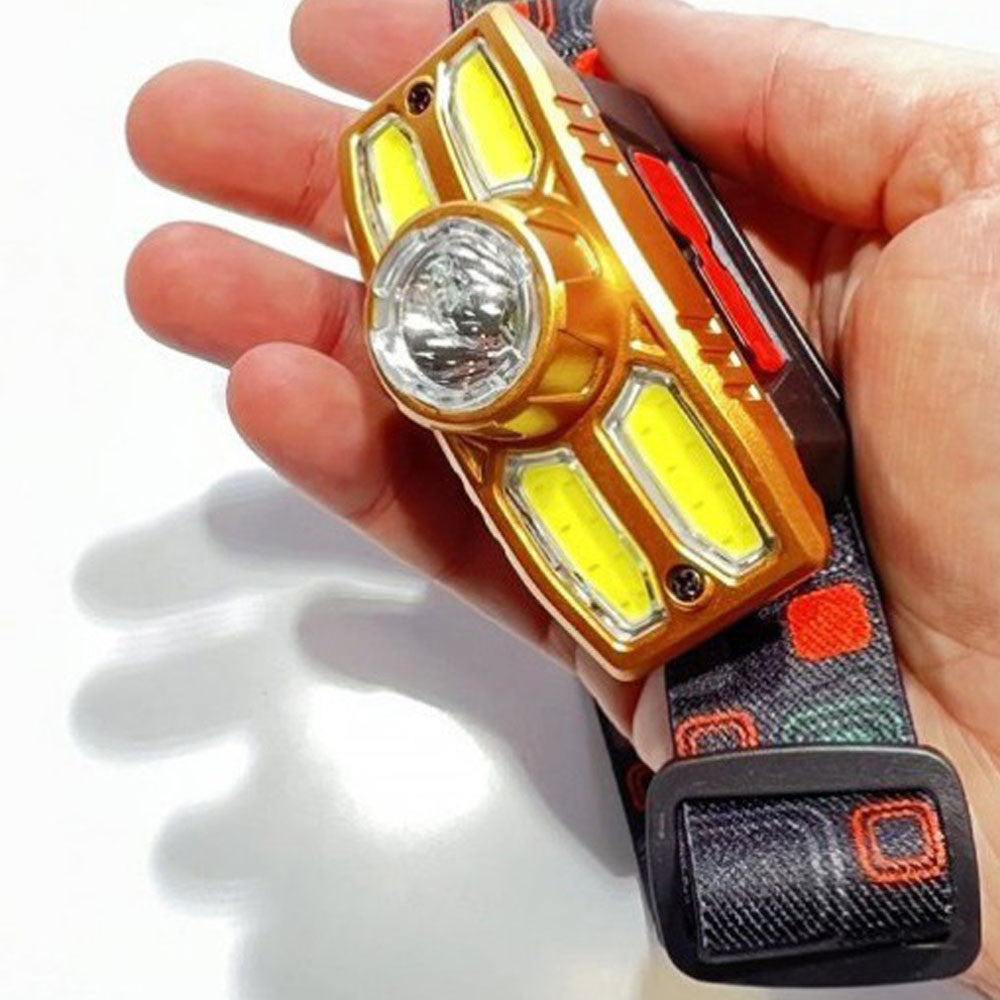 Ліхтар налобний акумуляторний XPE + COB, USB, Headlight HX-209, Чорний / Світлодіодний ліхтарик на лоб / Ліхтар на голову