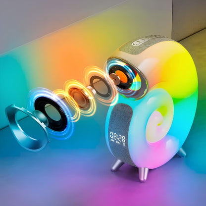 Розумна колонка-нічник (8 режимів), від USB, Bluetooth, Conch Music Light, Білий / Смарт-лампа