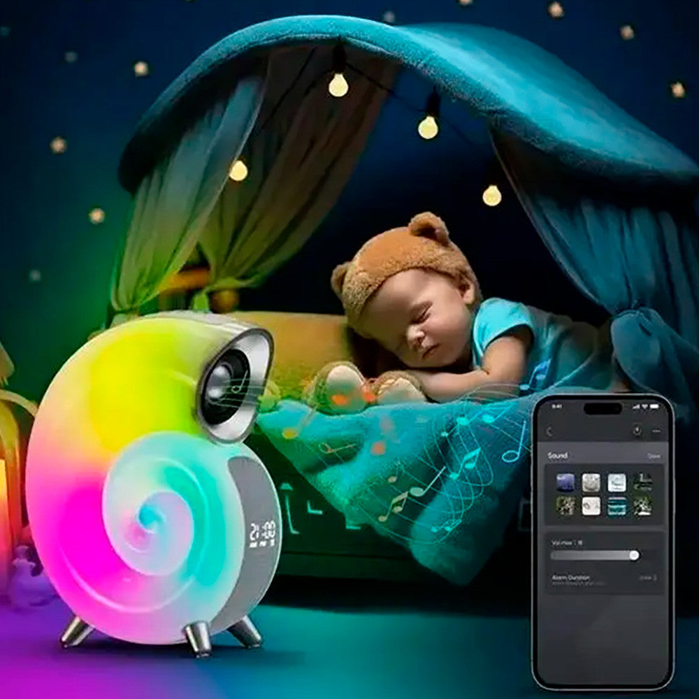 Розумна колонка-нічник (8 режимів), від USB, Bluetooth, Conch Music Light, Білий / Смарт-лампа