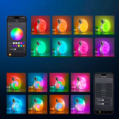 Розумна колонка-нічник (8 режимів), від USB, Bluetooth, Conch Music Light, Білий / Смарт-лампа