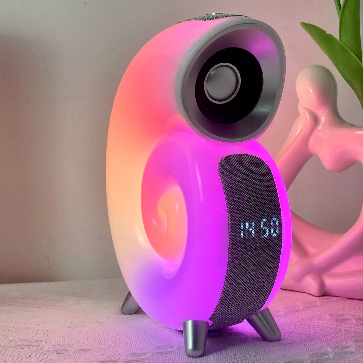 Розумна колонка-нічник (8 режимів), від USB, Bluetooth, Conch Music Light, Білий / Смарт-лампа