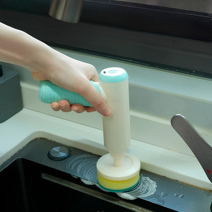 Щітка акумуляторна для миття + 6 насадок, від USB, Білий З Бірюзовим / Електрична щітка для прибирання