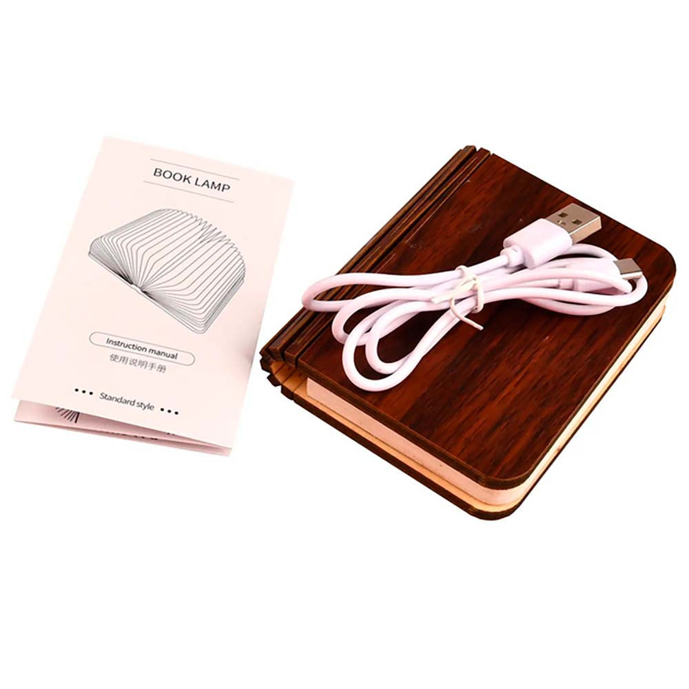 Настільна лампа-книга (10×9×2,2см), від USB, AD-2231, Коричневий / Світильник-книга / Світлодіодний нічник-книга