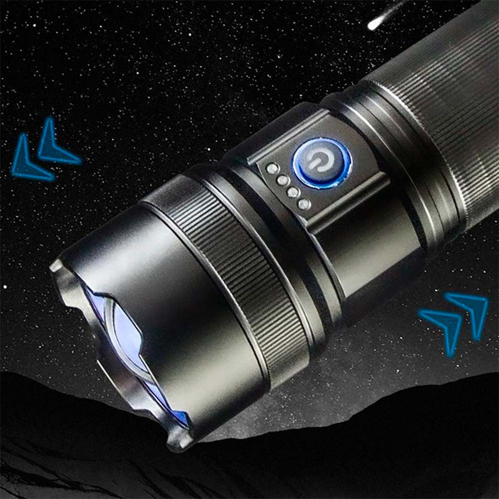 Ліхтар ручний + 5 фільтрів, 40700, від USB, Power Bank, PM30-TG, AK180, Чорний / Тактичний ліхтар / Ліхтарик