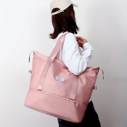 Жіноча дорожня сумка-трансформер 55х42х21см, XL-1029, Рожева / Складна сумка для подорожей