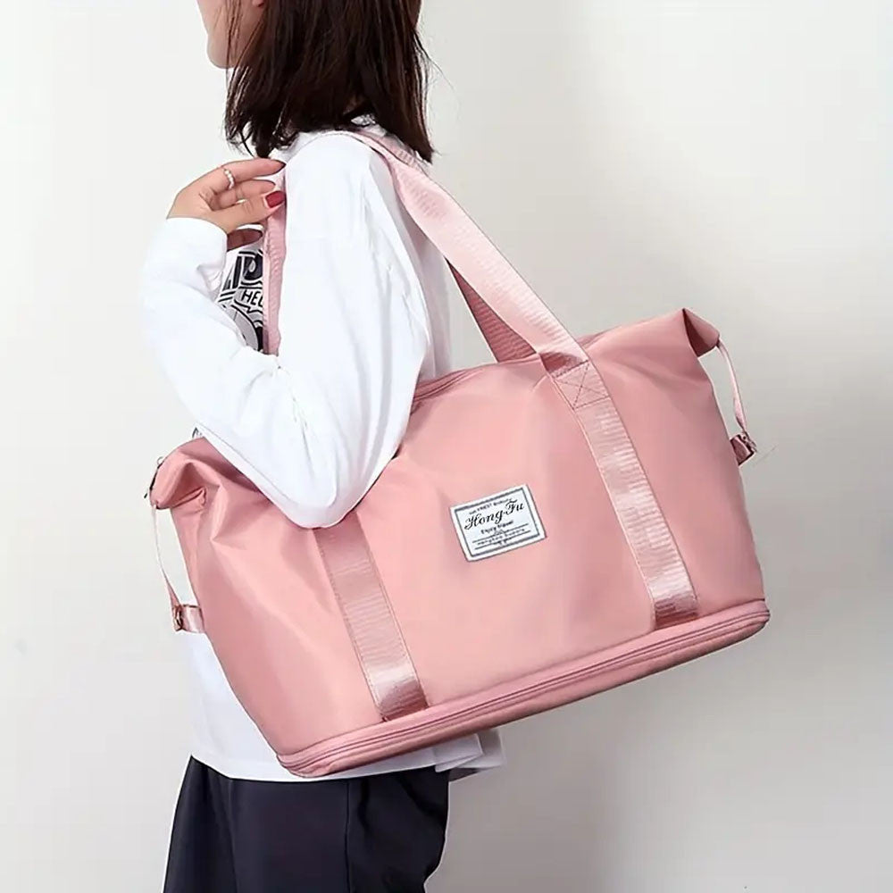 Жіноча дорожня сумка-трансформер 55х42х21см, XL-1029, Рожева / Складна сумка для подорожей