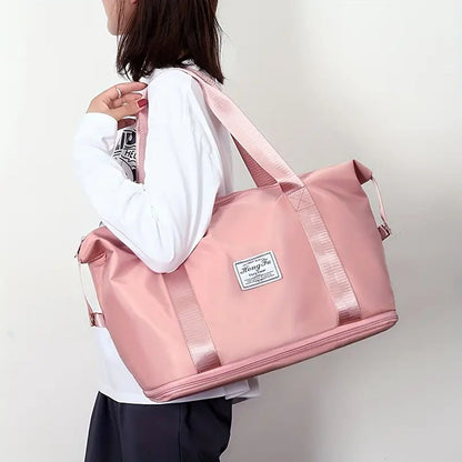 Жіноча дорожня сумка-трансформер 55х42х21см, XL-1029, Рожева / Складна сумка для подорожей