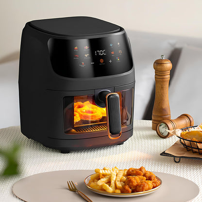 Електричний аерогриль на 8л, 2400W, QF-605 / Безмасляна фритюрниця / Мультипіч для кухні