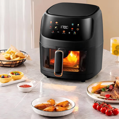 Електричний аерогриль на 8л, 2400W, QF-605 / Безмасляна фритюрниця / Мультипіч для кухні