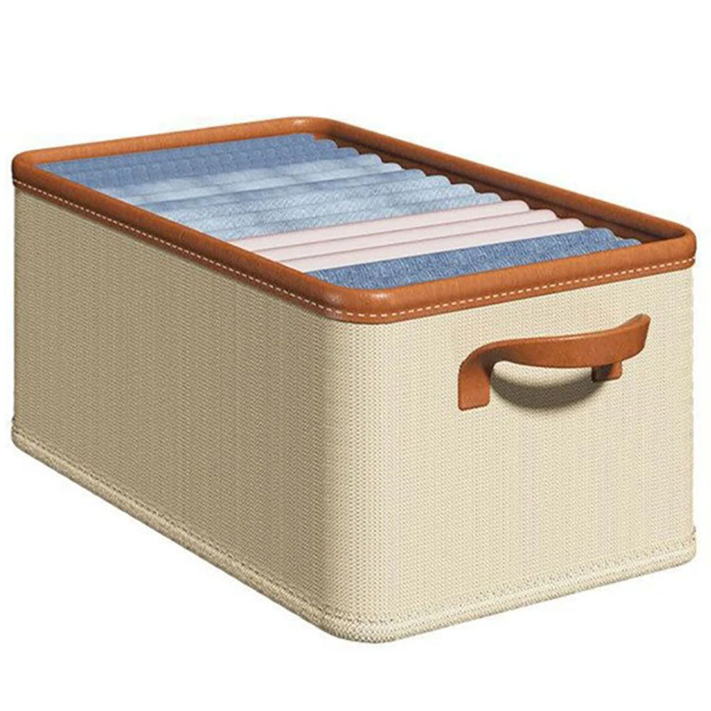 Коробка-органайзер для зберігання речей 43х24х20 см, Storage box, Бежевий / Складна коробка для зберігання одягу