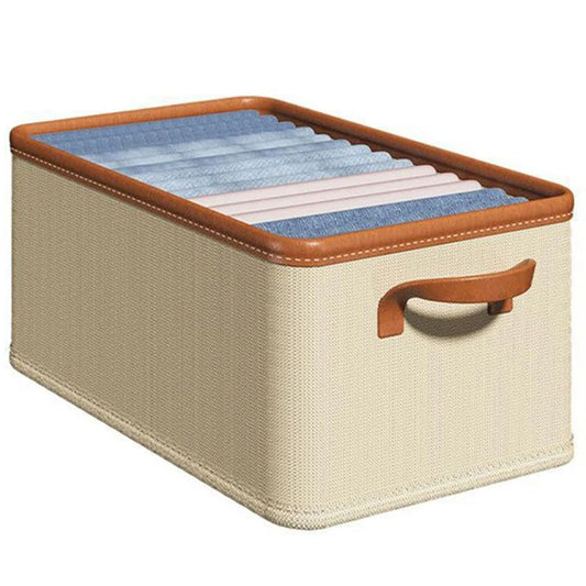 Коробка-органайзер для зберігання речей 43х24х20 см, Storage box, Бежевий / Складна коробка для зберігання одягу
