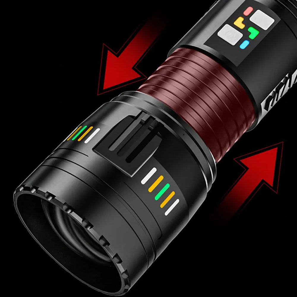 Ручний ліхтар із Zoom, powerbank, 4х18650, PM60-TG, Чорний / Акумуляторний ліхтарик / Тактичний світлодіодний ліхтар