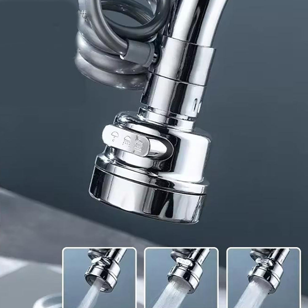 Насадка на кран з поворотом 360°, 3 режими, Water tap, Сріблястий / Кухонний змішувач / Аератор на кран