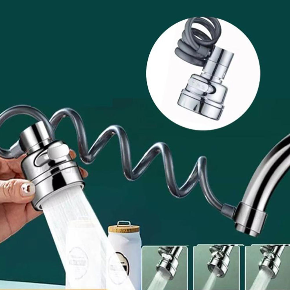 Насадка на кран з поворотом 360°, 3 режими, Water tap, Сріблястий / Кухонний змішувач / Аератор на кран