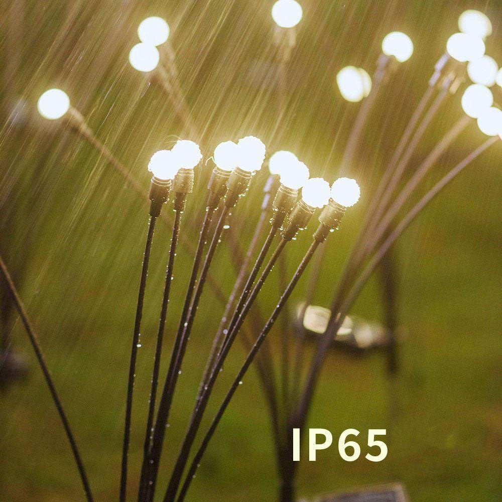 2шт Садовий світильник на сонячній батареї 6LED, 74см, Теплий білий / Садовий ліхтар світлячок / Ліхтар для саду