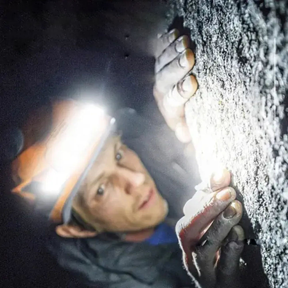 Налобний ліхтар акумуляторний COB + 5LED, сенсорне ввімкнення, HX 817, Білий / Світлодіодний ліхтарик на голову