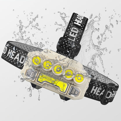 Налобний ліхтар акумуляторний COB + 5LED, сенсорне ввімкнення, HX 817, Білий / Світлодіодний ліхтарик на голову