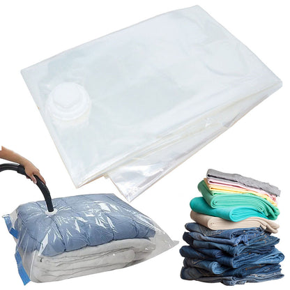 1шт Вакуумний пакет для одягу 80х110см, Vacuum Bag, Прозорий / Вакуумний мішок для зберігання одягу