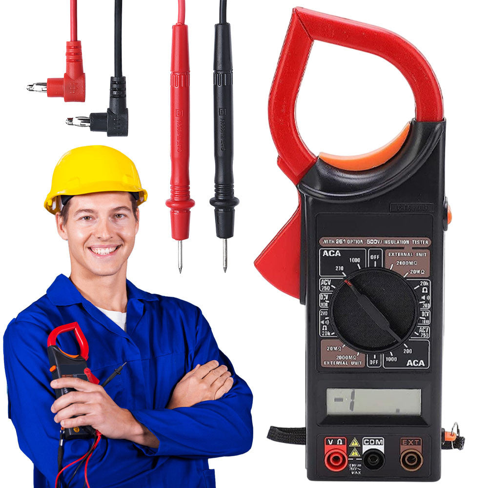 Токові кліщі з термопарою (1000 А, 1000 V, 200 Ом) від батарейки, DT 266, Чорний / Мультиметр цифровий / Вольтмерт
